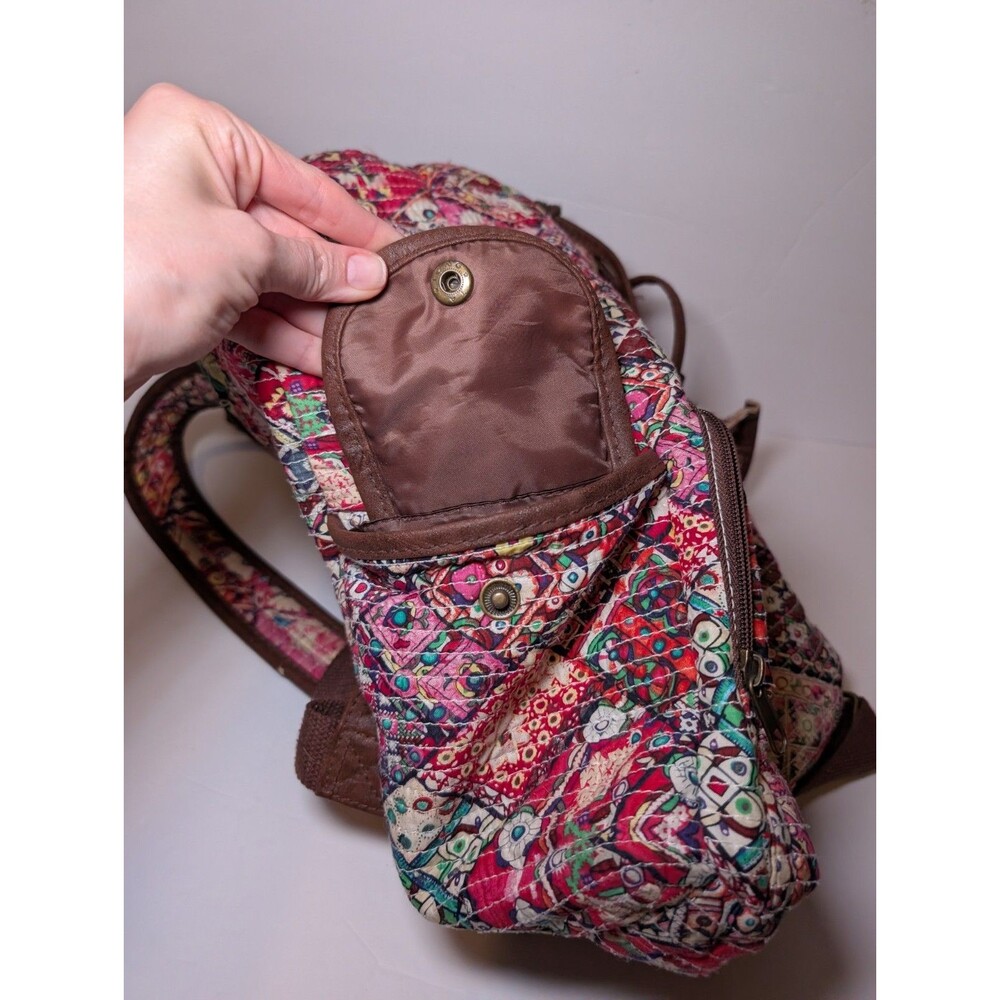 Mudd Vintage Backpack Pink/Brown/Blue/Orange with Cinch Buckle Drawstring - Picture 5 of 10